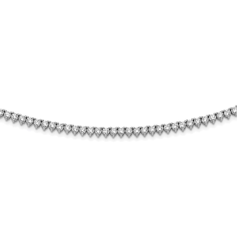 Sterling Silver Shimmer Rhodium-Plated 36 Inch 269 Stone Cz Riviera Necklace