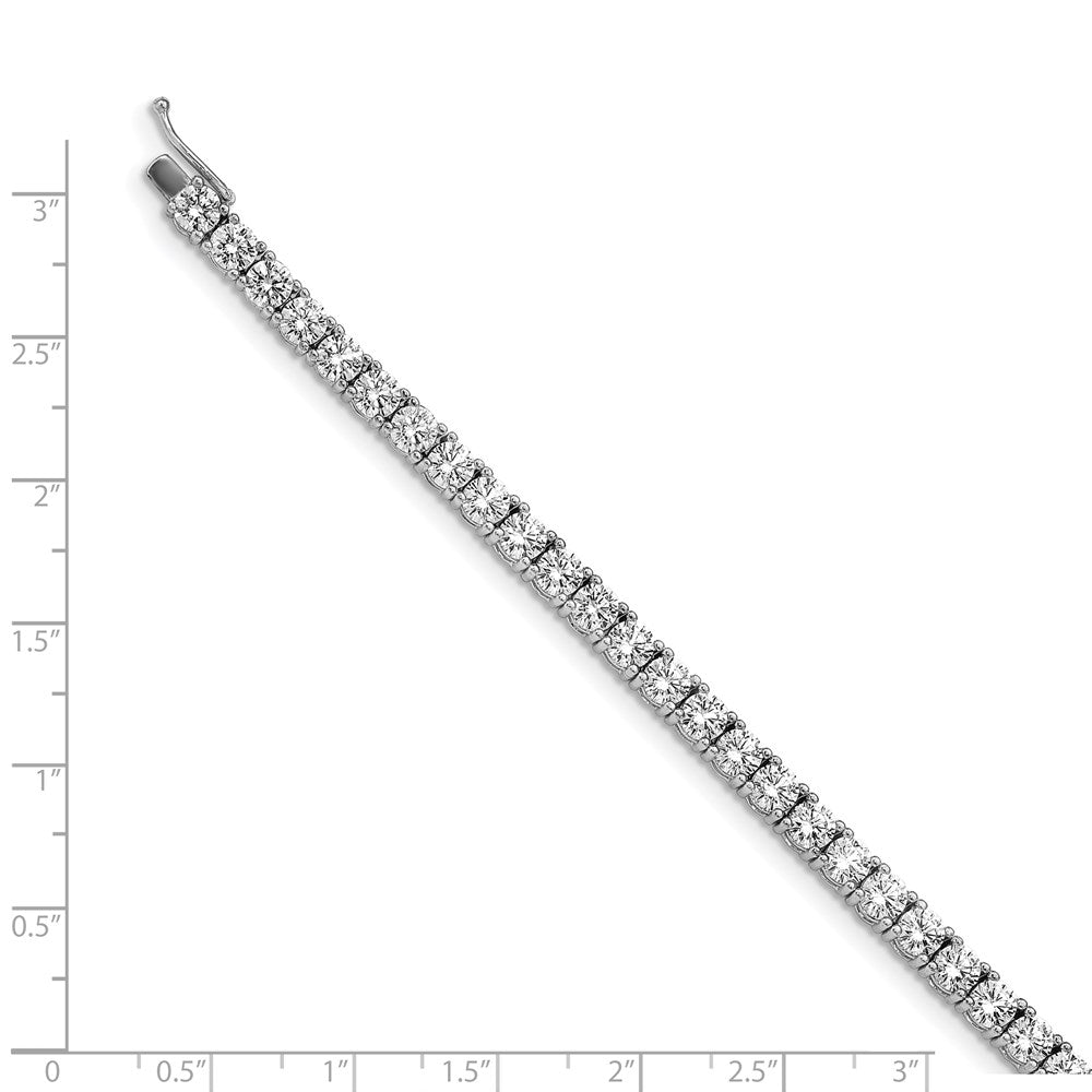 Sterling Silver Shimmer Rhodium-Plated 7 Inch 41 Stone Cz Bracelet