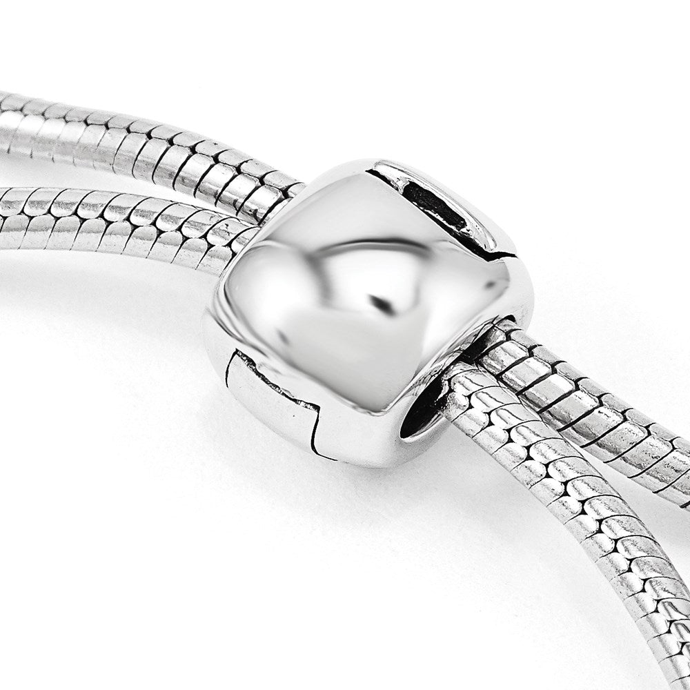 9 Inch Sterling Silver Antiqued Reflections Black Crystal Adjustable Bracelet