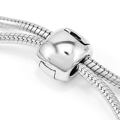 9 Inch Sterling Silver Antiqued Reflections Black Crystal Adjustable Bracelet