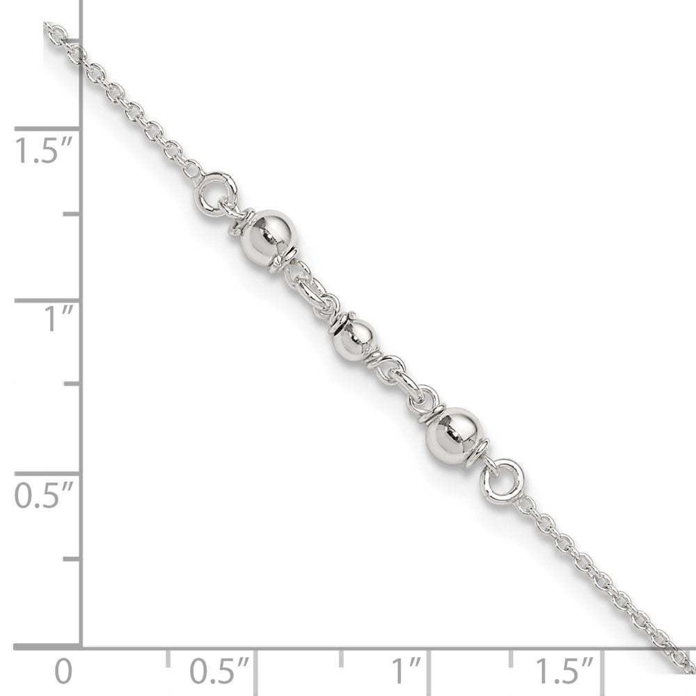 Sterling Silver Polished W/1In. Ext. Fancy Anklet