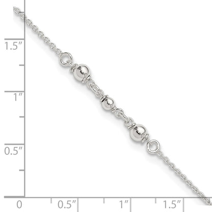 Sterling Silver Polished W/1In. Ext. Fancy Anklet