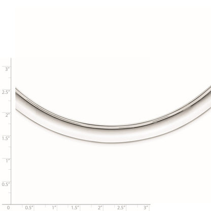 Sterling Silver Rhodium-Plated Polished Slip-On Neck Collar
