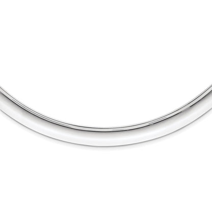 Sterling Silver Rhodium-Plated Polished Slip-On Neck Collar