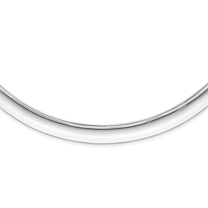 Sterling Silver Rhodium-Plated Polished Slip-On Neck Collar