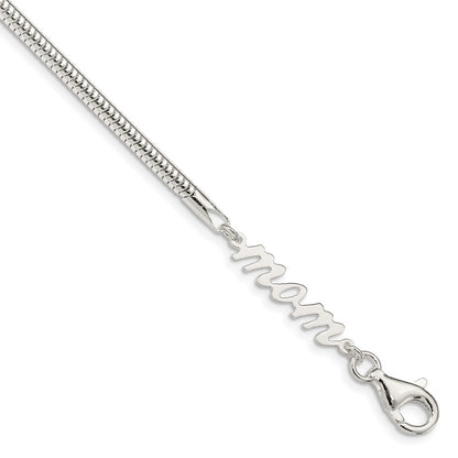 7.5 Inch Sterling Silver Mom Bracelet