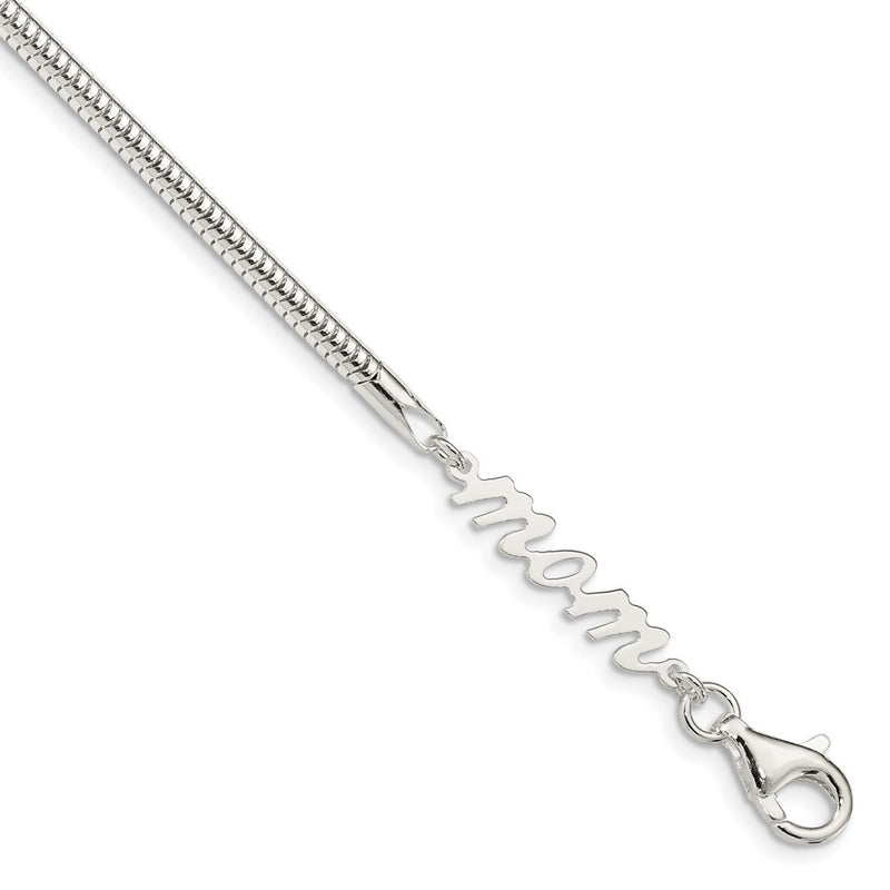 7.5 Inch Sterling Silver Mom Bracelet