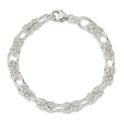 7.75 Inch Sterling Silver Polished Fancy Link Bracelet