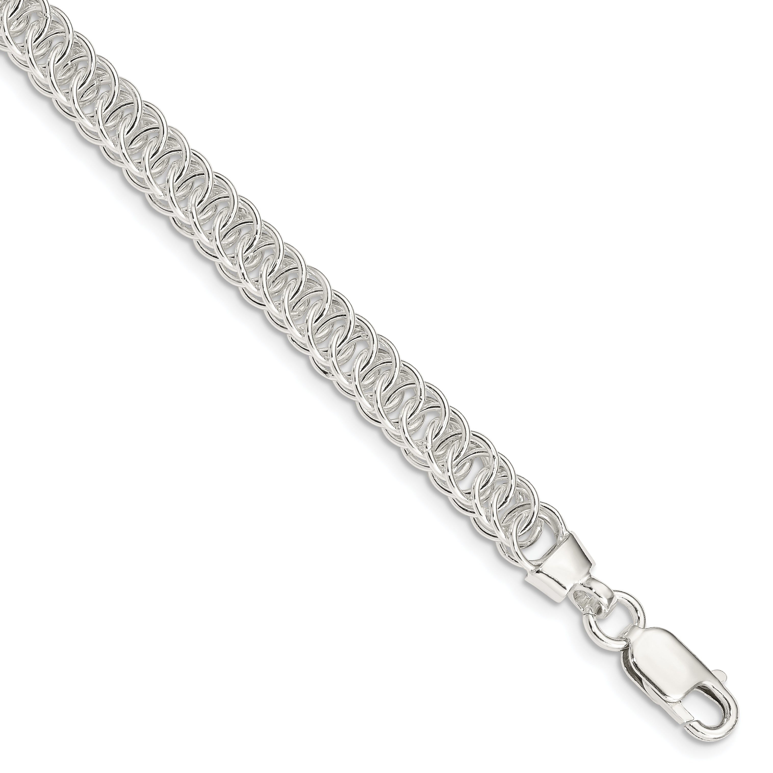 7.5 Inch Sterling Silver Polished Fancy Link Bracelet