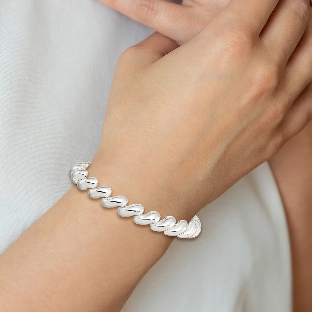 7.5 Inch Sterling Silver Fancy Polished San Marco Bracelet