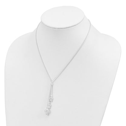 Sterling Silver Rhodium-Plated Beaded Necklace