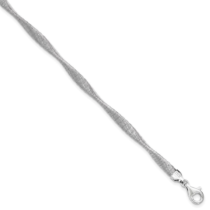 7.5 Inch Sterling Silver Polished Textured Twisted Bracelet