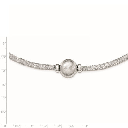 Sterling Silver Polished Crystal Necklace