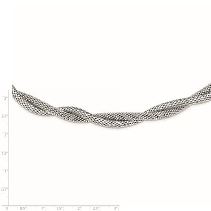 Sterling Silver Twisted Mesh Necklace