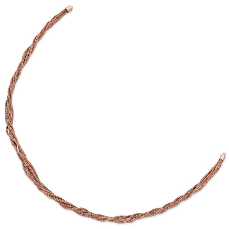 Sterling Silver Rose-Tone Wire Mesh W/2In Ext Necklace