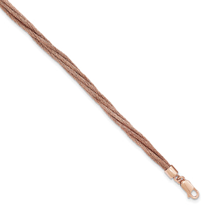 7.5 Inch Sterling Silver Rose-Tone Wire Mesh 6 Strand Bracelet