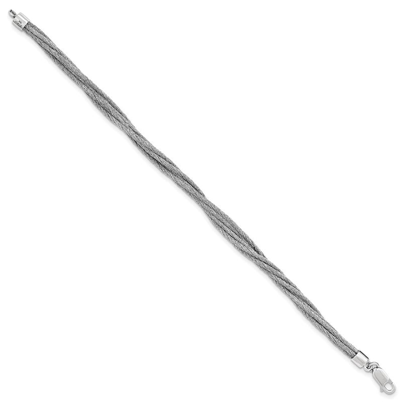 7.5 Inch Sterling Silver Wire Mesh 6 Strand Bracelet