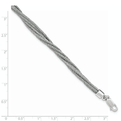 7.5 Inch Sterling Silver Wire Mesh 6 Strand Bracelet