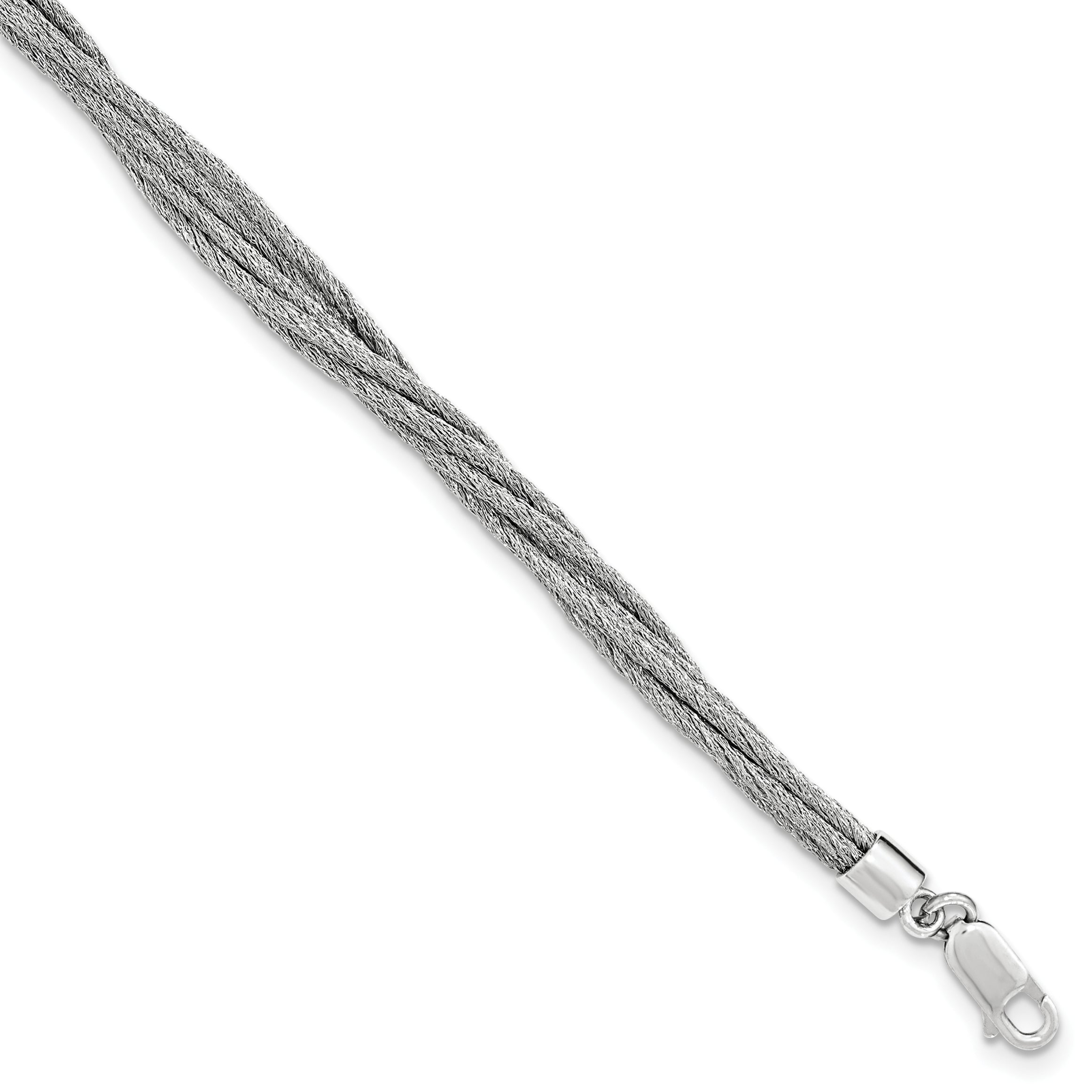 7.5 Inch Sterling Silver Wire Mesh 6 Strand Bracelet