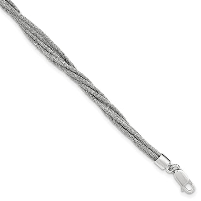 7.5 Inch Sterling Silver Wire Mesh 6 Strand Bracelet