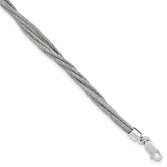7.5 Inch Sterling Silver Wire Mesh 6 Strand Bracelet