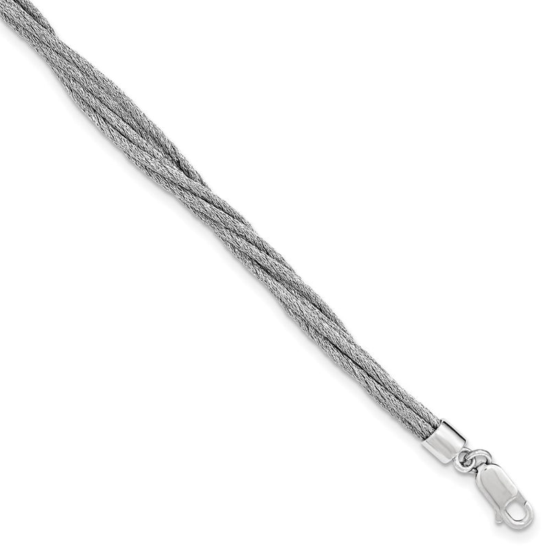 7.5 Inch Sterling Silver Wire Mesh 6 Strand Bracelet