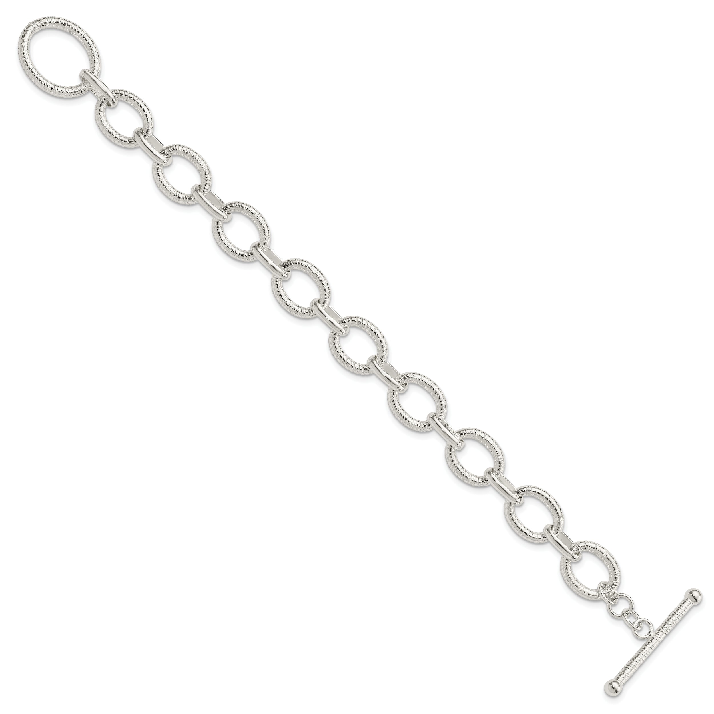 7.5 Inch Sterling Silver Polished Fancy Link Bracelet