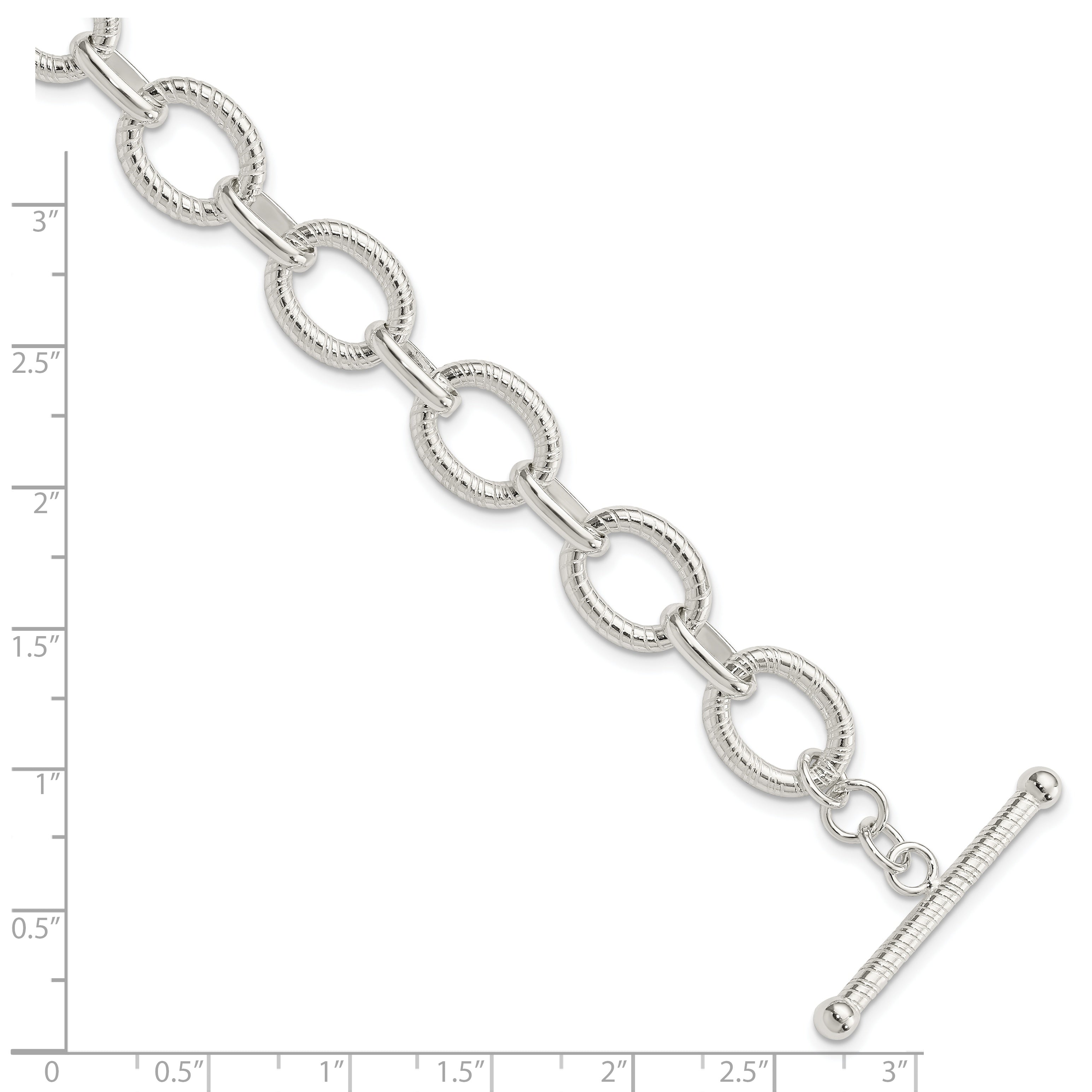 7.5 Inch Sterling Silver Polished Fancy Link Bracelet