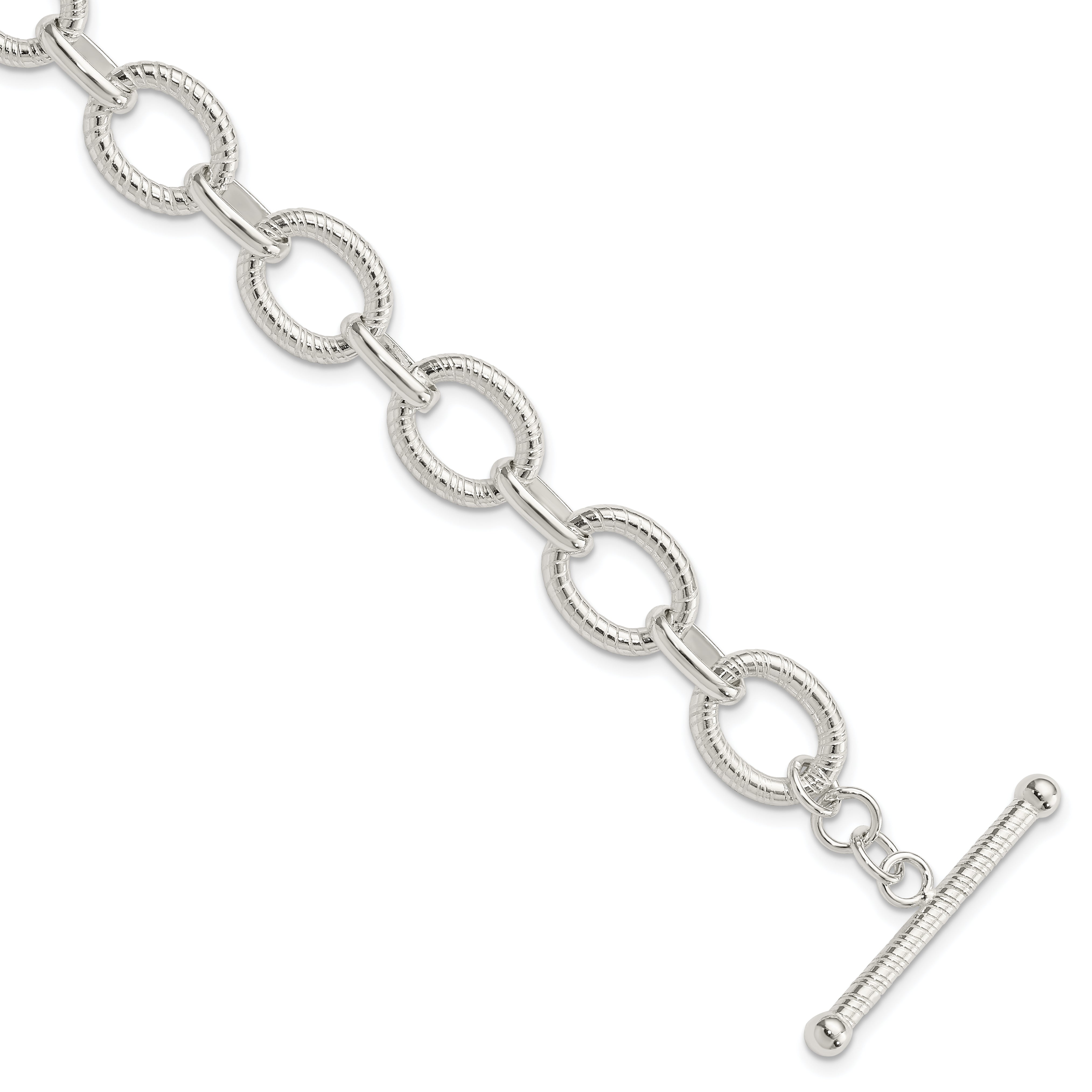 7.5 Inch Sterling Silver Polished Fancy Link Bracelet