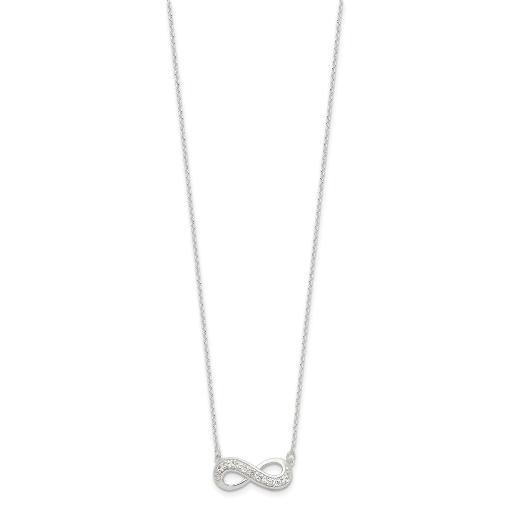 Sterling Silver Cz Infinity Necklace