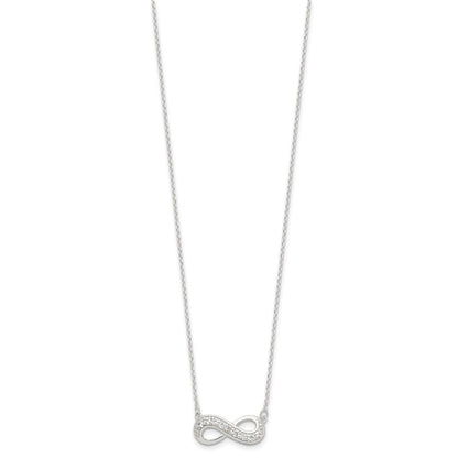 Sterling Silver Cz Infinity Necklace