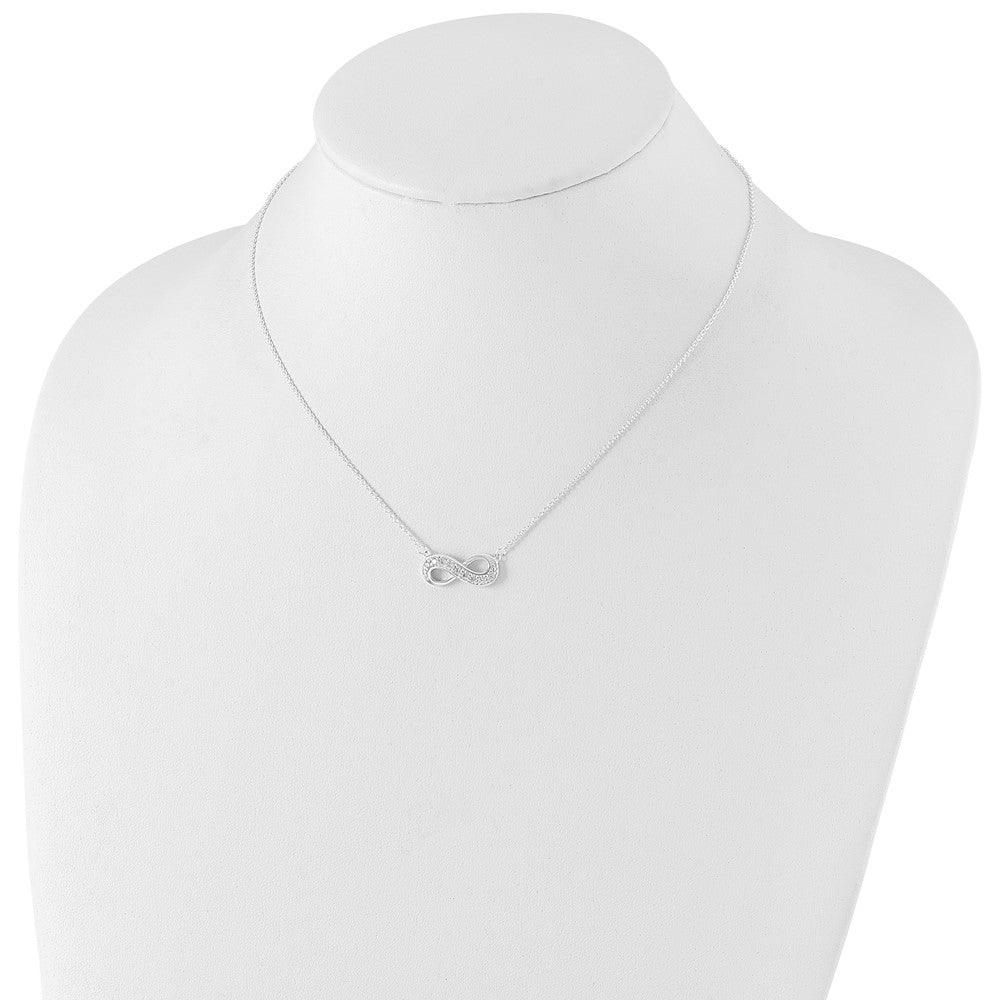 Sterling Silver Cz Infinity Necklace