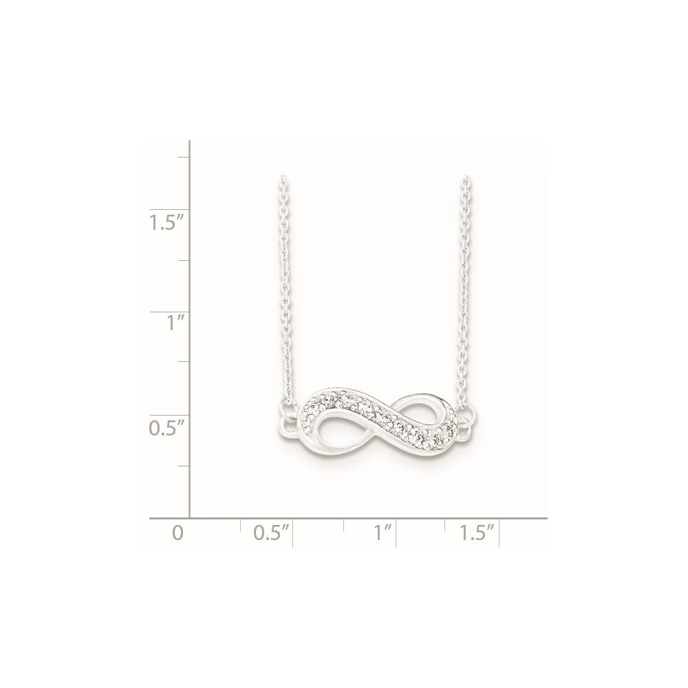 Sterling Silver Cz Infinity Necklace
