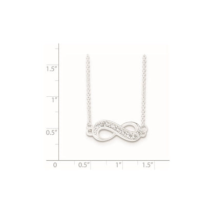 Sterling Silver Cz Infinity Necklace