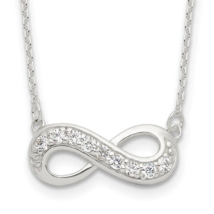 Sterling Silver Cz Infinity Necklace