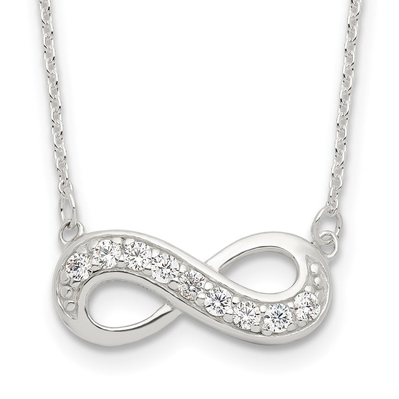 Sterling Silver Cz Infinity Necklace