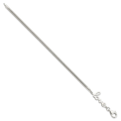 7.5 Inch Sterling Silver Love Bracelet