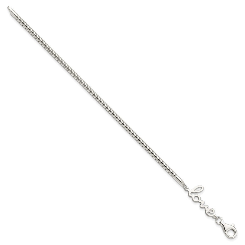 7.5 Inch Sterling Silver Love Bracelet