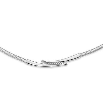 Sterling Silver Rhodium-Plated Cz Cubetto Chain Necklace