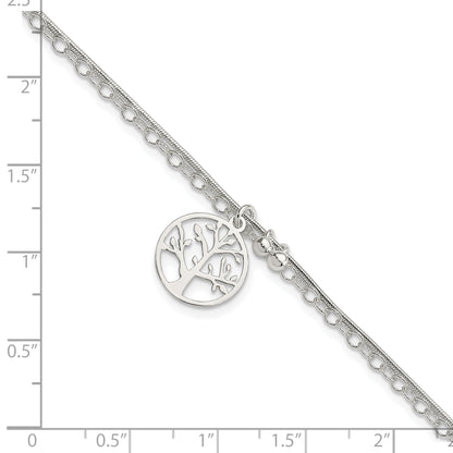 7.5 Inch Sterling Silver Polished 2-Strand Tree 7.5In Bracelet