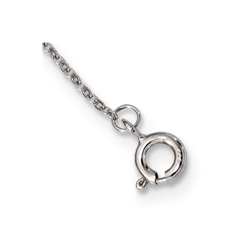 Sterling Silver Rhodium-Plated Cz Dangle Necklace