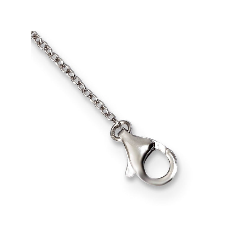 Sterling Silver Rhodium-Plated Fancy Cz Necklace