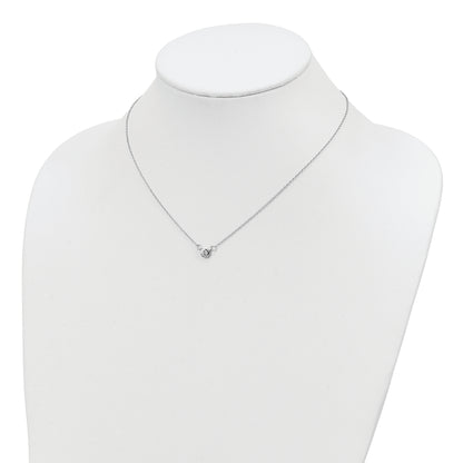 Sterling Silver Rhodium-Plated 18In Bezel-Set 5mm Cz Necklace
