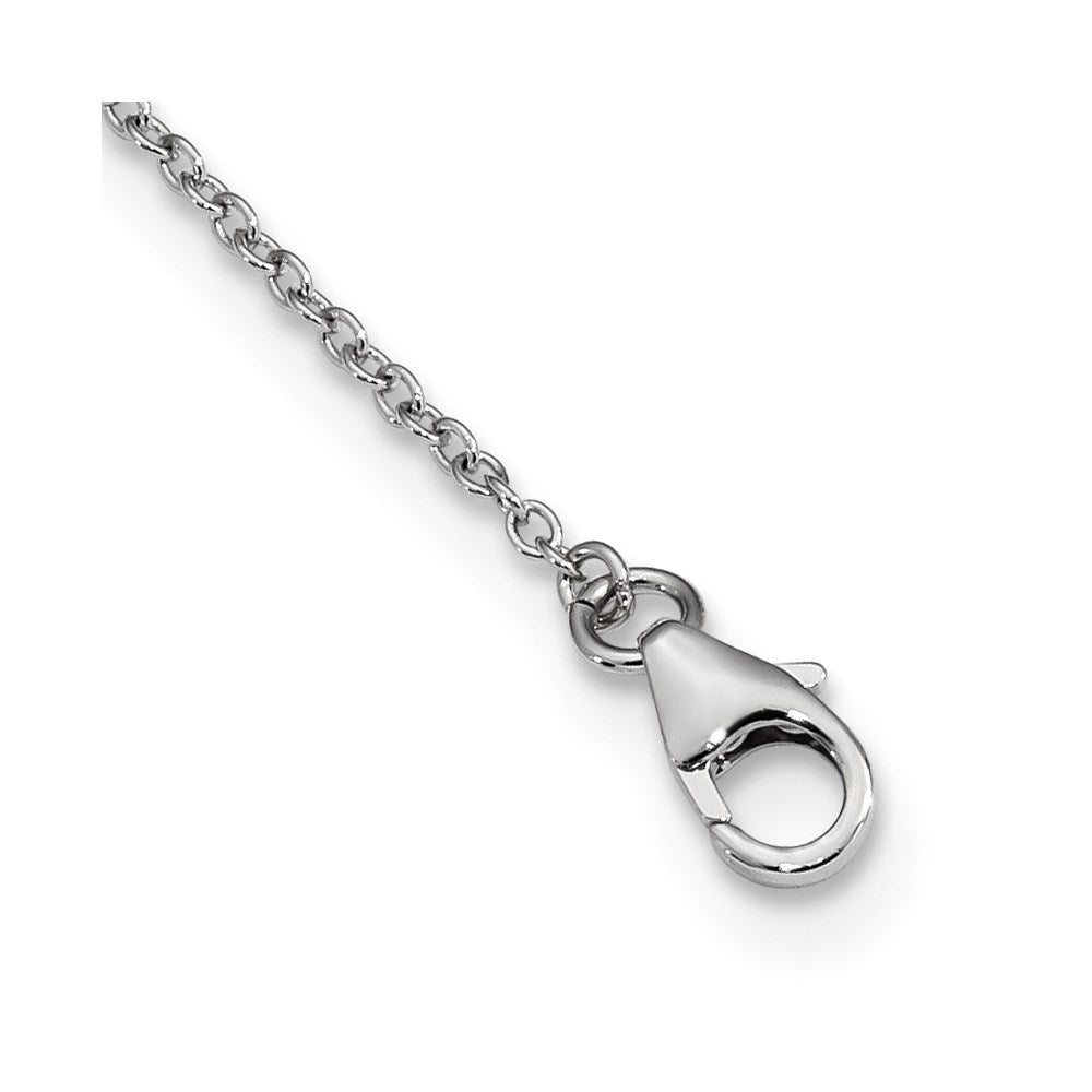 Sterling Silver Plat-Plated Rose-Tone Vibrant Swar Zirconia Cross 2In Ext N