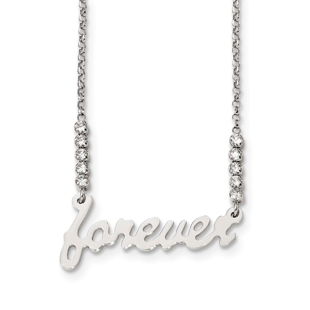 Sterling Silver Cz Polished Forever Necklace