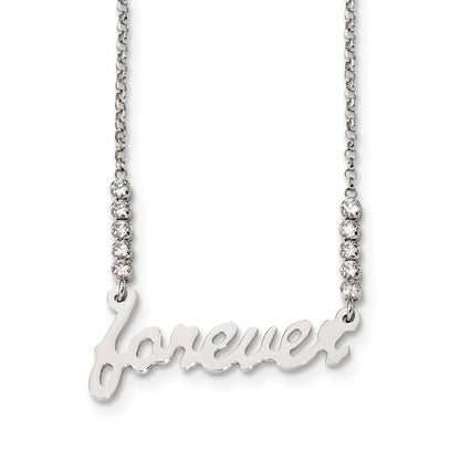 Sterling Silver Cz Polished Forever Necklace