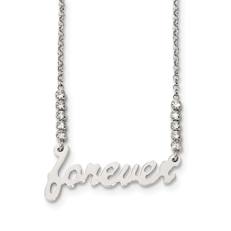 Sterling Silver Cz Polished Forever Necklace