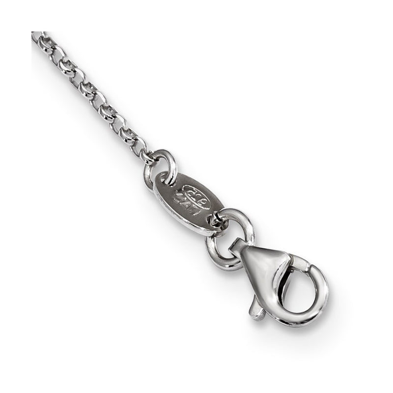 Sterling Silver Cz Polished Love Necklace