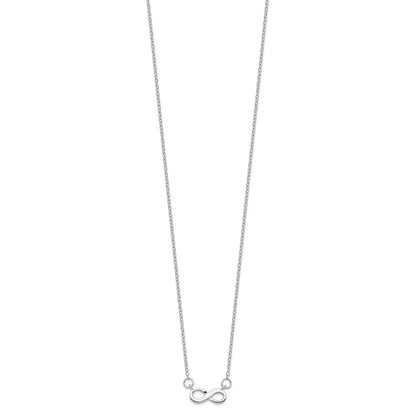 Sterling Silver Rhodium-Plated W/ 2In Ext. Infinity Necklace