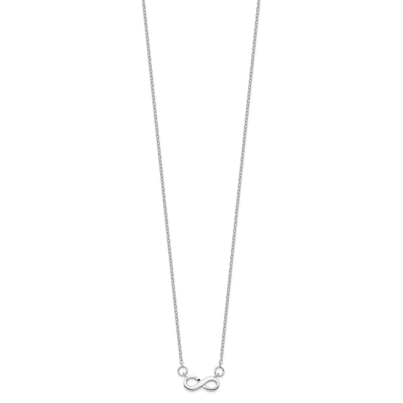 Sterling Silver Rhodium-Plated W/ 2In Ext. Infinity Necklace